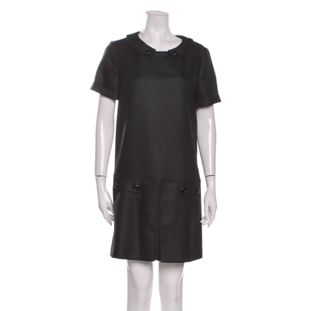 Burberry London Wool Mini Black Dress Sz 10